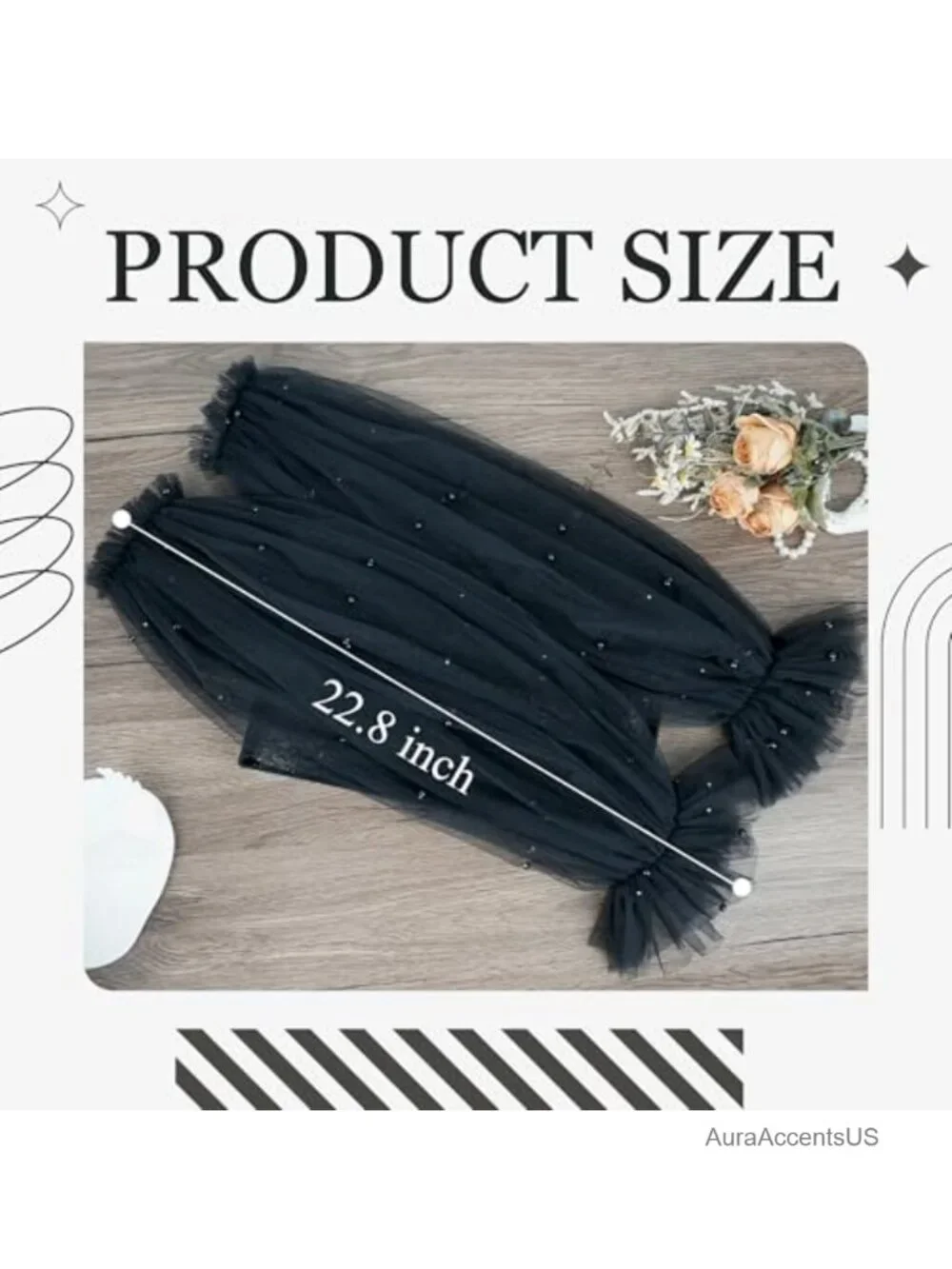 Fingerless Opera Gloves Tulle Lace Detachable Puffy Sleeves Elbow Length
